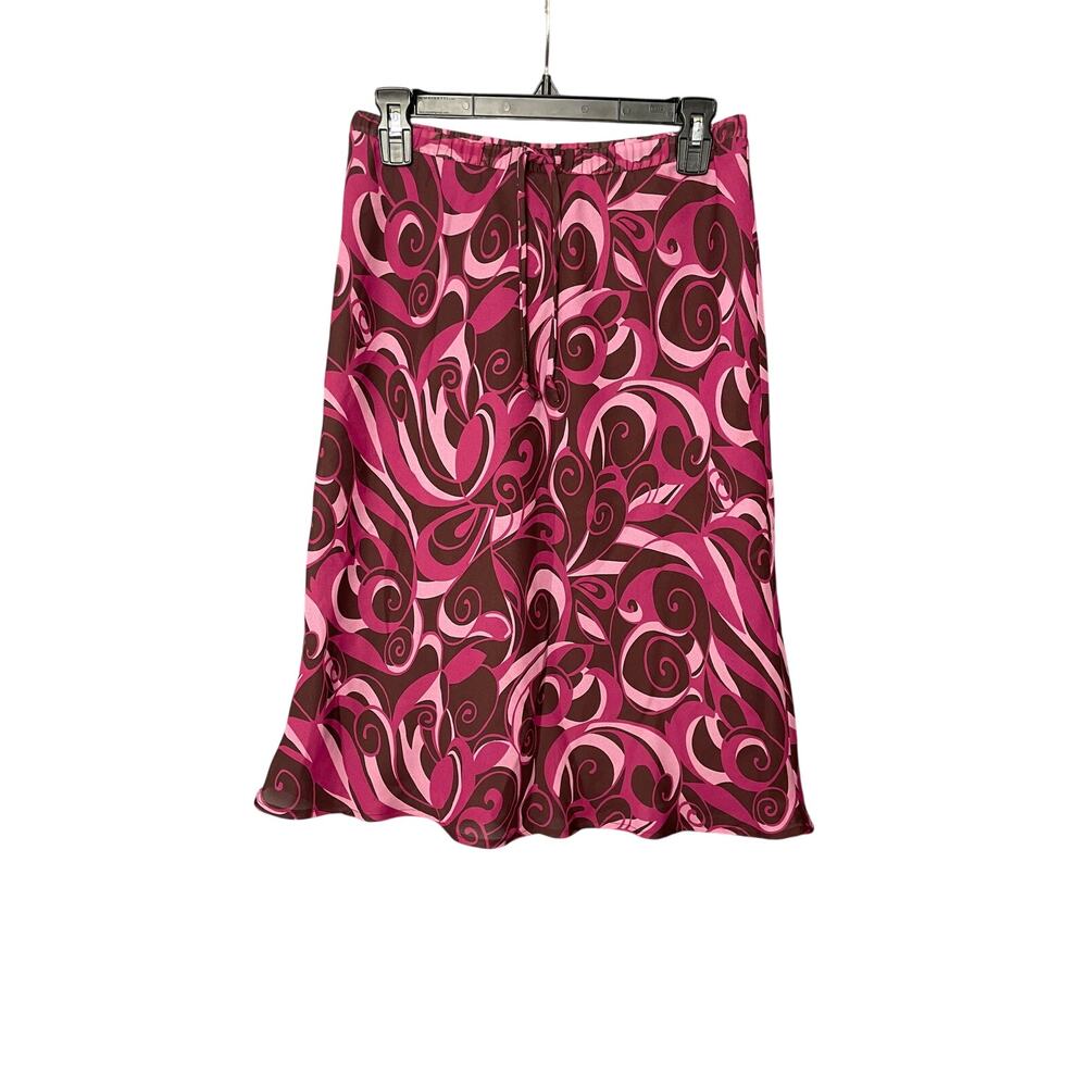 Bentley‎ Arbuckle Y2K Pink Swirl Vintage Midi Skirt Women's Size 8 Summer 90s